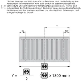 Sanicomfort 2x Heizkörperkonsole BH 300 400 500 600 mm Halterung Heizkörper
