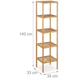 Relaxdays Badregal braun 34,0 x 33,0 x 140,0 cm
