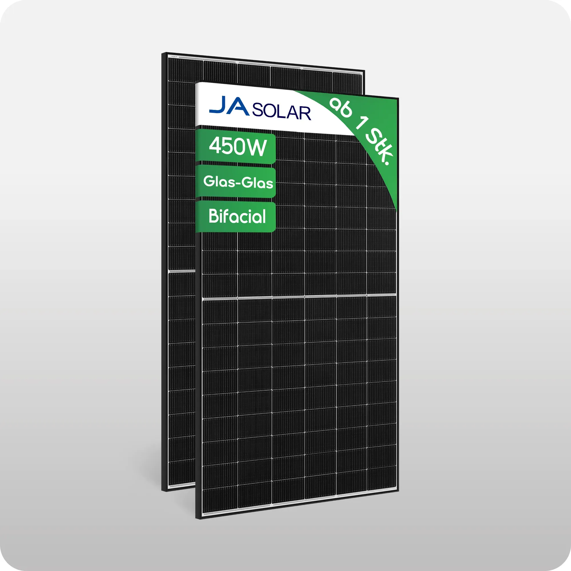 450W JA Solar Glas Glas Bifacial Solarmodul BLACK FRAME