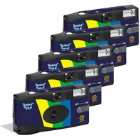 GT Photo - Pack 5 x Einwegkamera Realishot Flash – 27 Fotos – Schwarz