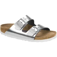 Birkenstock Arizona Weichbettung Naturleder schmal metallic silver 41