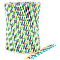 wisefood Trinkhalme Papier Strohhalme Ø 6x200mm bunt - Trinkhalm Pappe, (500-tlg) bunt 11 cm x 24.5 cm x 4 cm