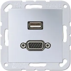 Jung Multimedia-Einsatz USB / VGA (aluminium)