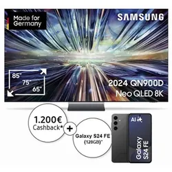 Samsung GQ85QN900DT inkl. Samsung S24 FE (128GB) (von Samsung nach Registrierung) 85, 214, 8K Ultra HD