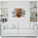 Asir Wanddekoration 85x58 cm Baum Holz/Metall - Braun/Schwarz