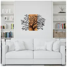 Asir Wanddekoration 85x58 cm Baum Holz/Metall - Braun/Schwarz
