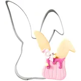 Dr. Oetker Ausstecher Hasenkopf Knickohr – Perfektes Backzubehör für Ostern, 80 x 63 x 25 mm, Weißblech/verzinnt, handreinigung, Goldiges Design