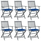 vidaXL Gartenstuhl klappbar 54 x 57 x 91 cm blau 6 St.