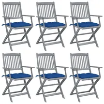 vidaXL Gartenstuhl klappbar 54 x 57 x 91 cm blau 6 St.