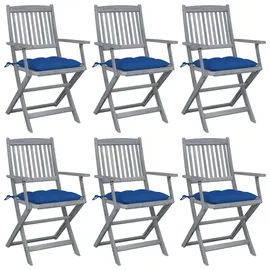 vidaXL Gartenstuhl klappbar 54 x 57 x 91 cm blau 6 St.