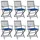 vidaXL Gartenstuhl klappbar 54 x 57 x 91 cm blau 6 St.