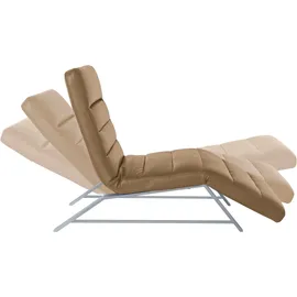 W.Schillig Relaxliege daily dreams Leder/Polyester 75 x 91 x 170 cm Braun mit Kissen