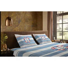 Muller Textil Selin Gestreift Blau 200 x 200 cm + 2 x 80 x 80 cm