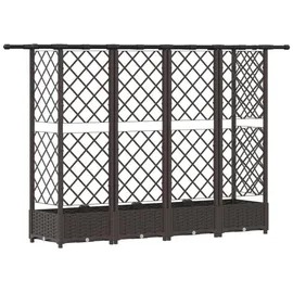 vidaXL Hochbeet mit Rankgitter und Dach 202,5 x 40 x 123 cm Braun