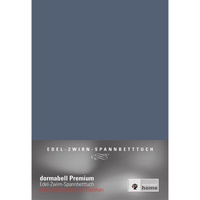 dormabell Premium Jersey-Spannbetttuch blaugrau  - 120x200 bis 130x220 cm (bis 24 cm Matratzenhöhe)