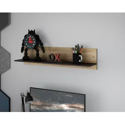 Wandregal FORTE "Lya", braun (mauvella eiche, cabezone eiche), B:110,0cm H:25,0cm T:22,9cm, Spanplatte, Regale, Modernes Wandboard, einfache Montage