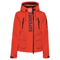Superdry Damen. Ultimate SD-Windcheater mit Kapuze Kräftiges Orange/Kräftiges Marineblau 38 - 38