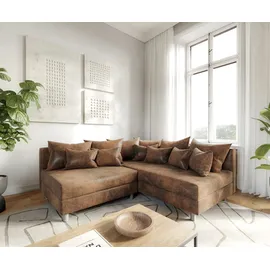 DeLife Ecksofa Clovis Braun Antik Optik Ottomane Rechts Modulsofa, Design Ecksofas, Couch Loft, Modulsofa, modular