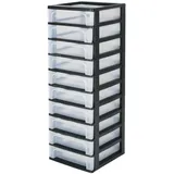 Iris Ohyama OCH-2100 Schubladenschrank 10 Schubladen 30 x 40 x 60 schwarz