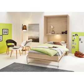 Priess Schrankbett PRIESS "Ancona", braun (edelbuchefarben), H:211cm, Schrankbetten, mit Regal und LED-Beleuchtung