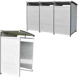 Melko Mülltonnenbox Anbaubox 68 x 68 x 127 cm weiß