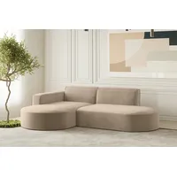 Fun Möbel Ecksofa Designersofa PALMA XS in Stoff Noel