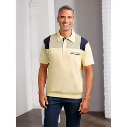 Poloshirt CLASSIC "Poloshirt", Herren, Gr. 60/62, vanille, marine, 100% Baumwolle, gemustert, mehrfarbig, ohne Ausschnitt, Kurzarm, Shirts