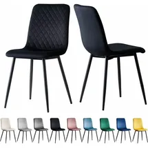 mcc direct Esszimmerstühle lexi im 2er Set, mit Samtbezug & Metallbeinen, Designerstuhl, Schwarz