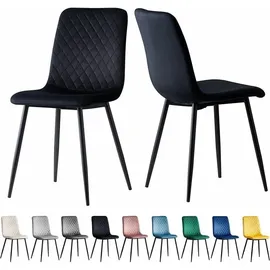 mcc direct Esszimmerstühle lexi im 2er Set, mit Samtbezug & Metallbeinen, Designerstuhl, Schwarz