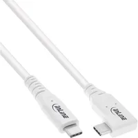 InLine USB4 Kabel, USB-C einseitig gewinkelt, PD 240W 8K60Hz, TPE weiß, 1,5m