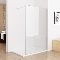 Walk in Dusche 80 x 195 cm Duschwand 195cm Duschtrennwand Duschabtrennung 8mm NANO Glas