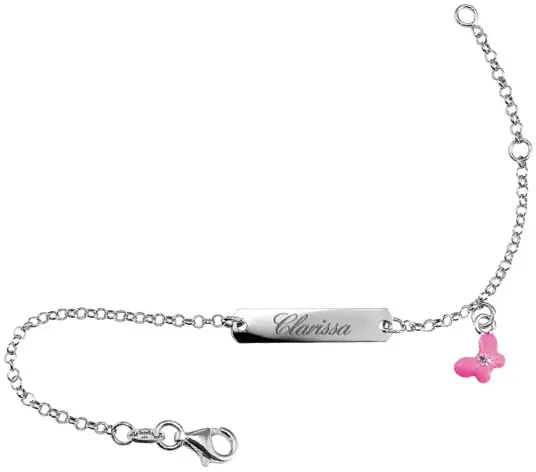 Scout Armband Ident 260243100 Schmetterling Silber 925 Emaille pink