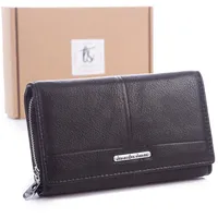 Jennifer Jones Damen Geldbörse RFID Echtleder 12 Kartenfächer Druckknopf 16 cm