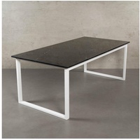 MAGNA Atelier Esstisch BERGEN mit Marmor Tischplatte, Esstisch eckig, Metallgestell, 160x80x75cm & 200x100x75cm schwarz 200 cm x 75 cm x 100 cm