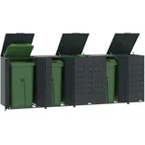 vidaXL Mülltonnenbox für 5 Tonnen Anthrazit 345x79x117 cm Stahl