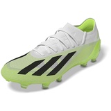 adidas Unisex X Crazyfast.1 Fg Football Shoes (Firm Ground), FTWR White/Core Black/Lucid Lemon, 45 1/3 EU