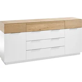 MCA Furniture MCA Sideboard »Dubai«, weiß Matt mit Absetzungen in Eiche