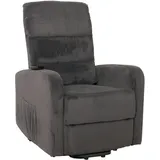 Mendler Fernsehsessel HWC-K62, Relaxsessel TV-Sessel Liege, Liegefunktion Aufstehhilfe, Metall Stofff/Textil Cord ~ dunkelgrau