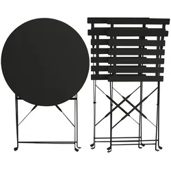 SVITA BERLIN Balkonmöbel Bistroset Stuhl Tisch Garten Bistro Cafe Metall Klappmöbel Schwarz
