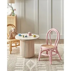 Kinderstuhl Rattan pastellrosa KALIVIA