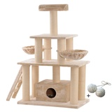 Rohrschneider ® XXL Katzen-Kratzbaum, mit gratis Spielballset, Farbe:beige