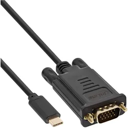 InLine USB Display Kabel - USB-C Stecker zu VGA Stecker - 2m
