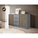 moeblo Kommode JOHN 155 x 86 x 45 cm Grau / Weiß