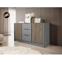 moeblo Kommode JOHN 155 x 86 x 45 cm Grau / Weiß