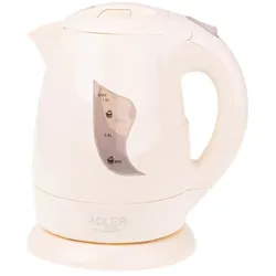 Adler AD 08 Kabelloser Mini-Wasserkocher in Beige, 1 Liter, 850 Watt, für Reisen