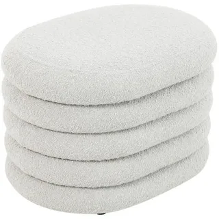 Svita Hocker mit Stauraum Sitzhocker Ottomane Boucle-Polster Weiß