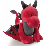 NICI 46716 Kuscheltier Drache Eldor 45cm stehend – Plüschtier für Mädchen, Jungen & Babys – Flauschiges Stofftier zum Spielen, Sammeln & Kuscheln – Gemütliches Schmusetier, ROT/SCHWARZ, 45 cm