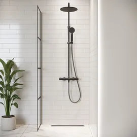 Badplaats Essos Walk-In-Dusche 40 x 200 cm Schwarz