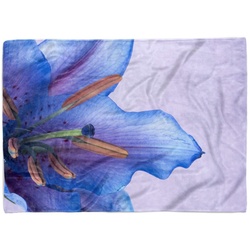 Sinus Art Handtücher Handtuch Strandhandtuch Saunatuch Kuscheldecke mit Fotomotiv Blaue Blüte Nahauf, Baumwolle-Polyester-Mix (1-St), Handtuch 100 cm x 180 cm