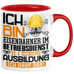 Trendation Tasse Eisenbahner im Betriebsdienst Ausbildung Tasse Geschenk Ich Bin Eisenb rot